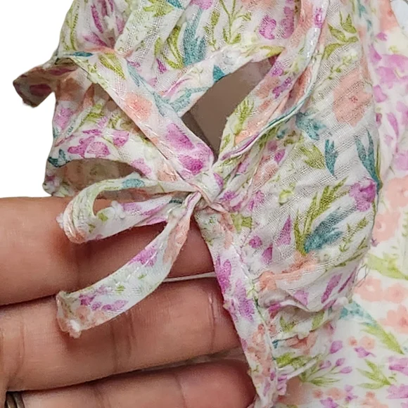 Bonnie Jean Girls' Kids Pastel Floral Dress White Accents Lining Size 12 Months - Picture 7 of 9